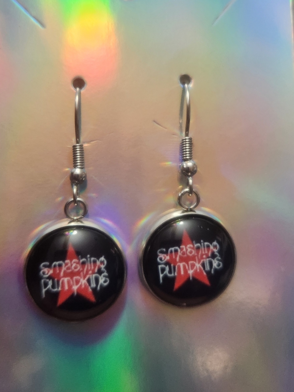 Smashing Pumpkins Red Star Logo Dangle Earrings
